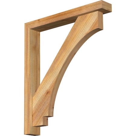 Imperial Block Rough Sawn Bracket w/ Offset Brace, Western Red Cedar, 4"W x 26"D x 30"H